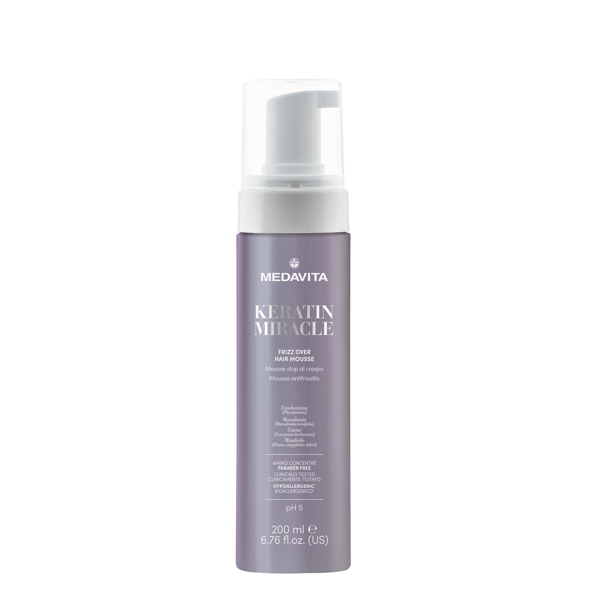 Мусс против пушистости волос Medavita Keratin Miracle Frizz Over